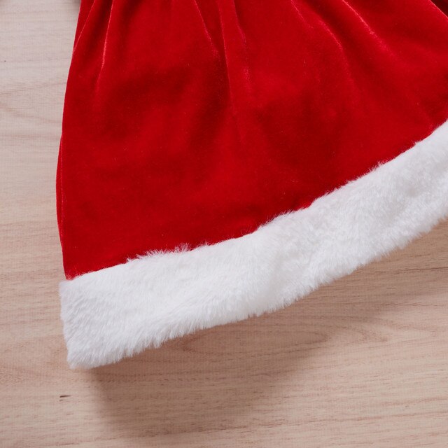 Zestaw świąteczny dla dziewczynek: sukienka Santa polarowa + kapelusz + stroje na szyję - Wianko - 14