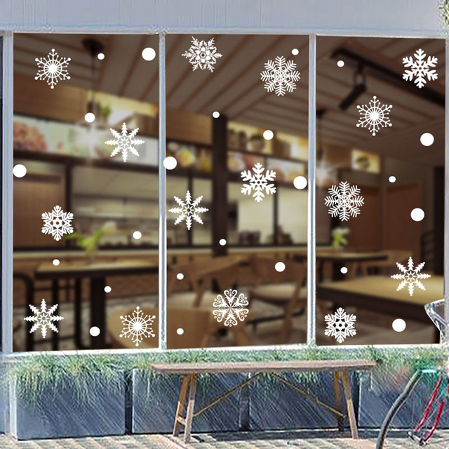 Naklejki ścienne świąteczne na boże narodzenie i nowy rok z motywem bałwana - Windows Snowflake - Wianko - 18