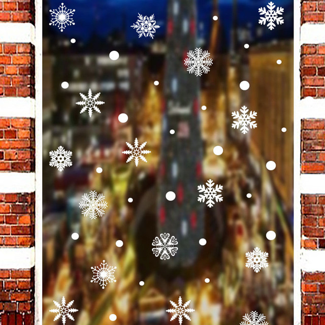 Naklejki ścienne świąteczne na boże narodzenie i nowy rok z motywem bałwana - Windows Snowflake - Wianko - 26