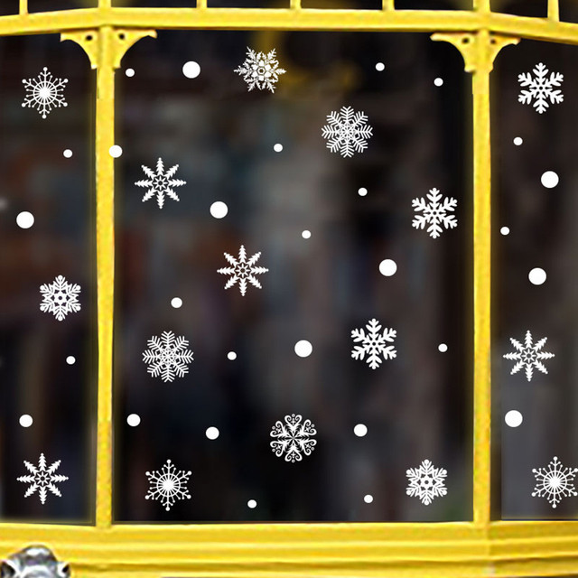 Naklejki ścienne świąteczne na boże narodzenie i nowy rok z motywem bałwana - Windows Snowflake - Wianko - 22
