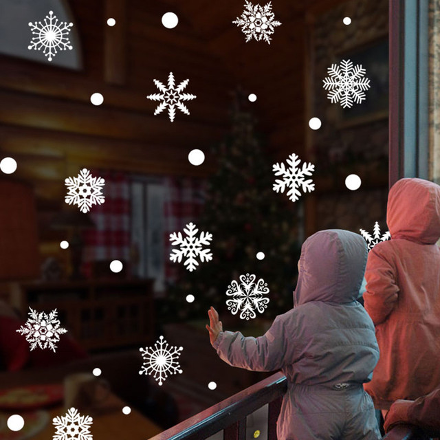 Naklejki ścienne świąteczne na boże narodzenie i nowy rok z motywem bałwana - Windows Snowflake - Wianko - 14