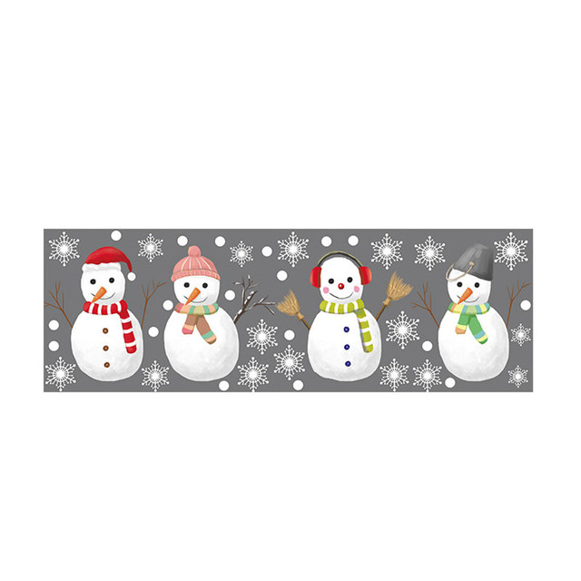 Naklejki ścienne świąteczne na boże narodzenie i nowy rok z motywem bałwana - Windows Snowflake - Wianko - 9