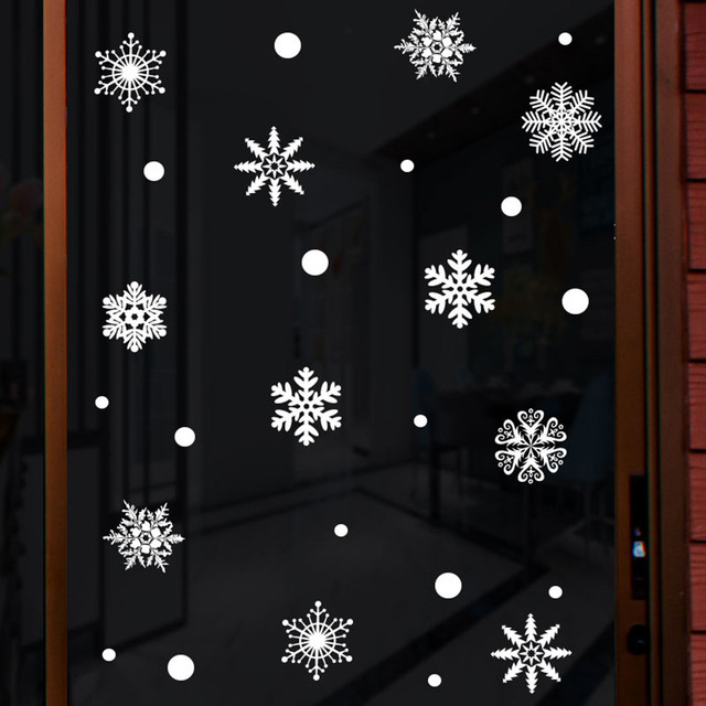Naklejki ścienne świąteczne na boże narodzenie i nowy rok z motywem bałwana - Windows Snowflake - Wianko - 8