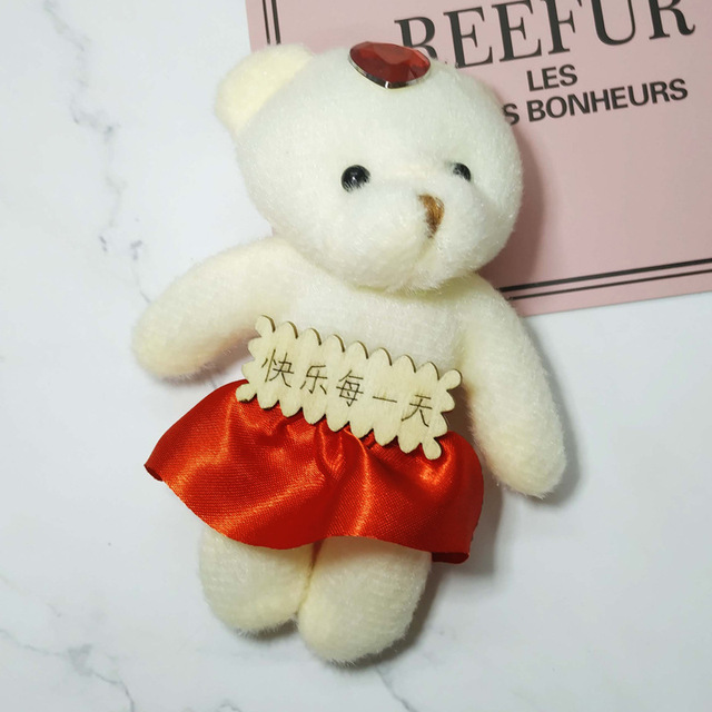 Pluszowa Mini lalka miś brelok zabawka torba wisiorek dekoracje ślubne dzieci upominki urodzinowe - Kawaii misie wypchane pluszowe zwierzątka - Wianko - 6