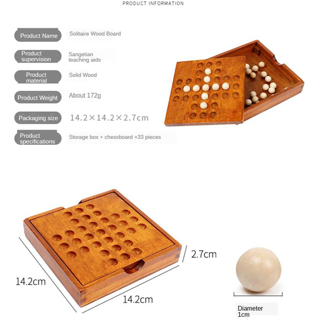 Drewniane pasjans Europa z diamentowym wzorem szachów - gra edukacyjna - Wianko - 6