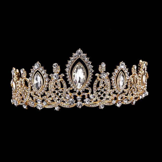 Luksusowy zestaw biżuterii KMVEXO - tiara z koralikami, kolczyki, naszyjnik - Wianko - 11