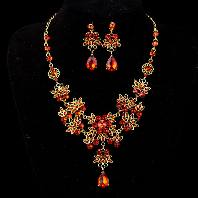 Luksusowy zestaw biżuterii KMVEXO - tiara z koralikami, kolczyki, naszyjnik - Wianko - 14