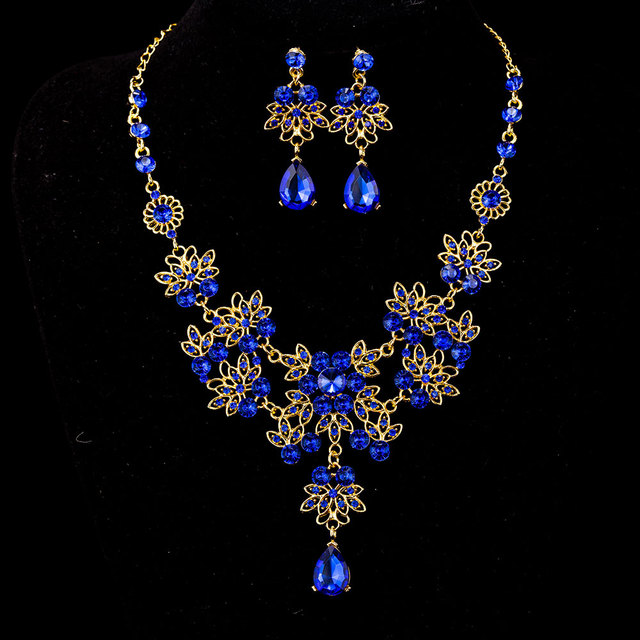 Luksusowy zestaw biżuterii KMVEXO - tiara z koralikami, kolczyki, naszyjnik - Wianko - 13