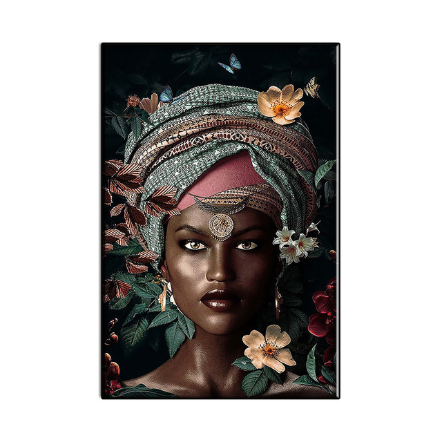 Obraz na płótnie - Afrykańskie kobiety wśród kwiatów i abstrakcyjne dziewczyny - Wianko - 5