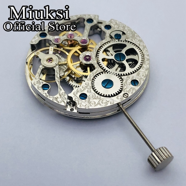 Męski zegarek Miuksi 17 klejnotów - srebrny azjatycki szkielet + ruch 6497 ręczne nakręcanie - Wianko - 5
