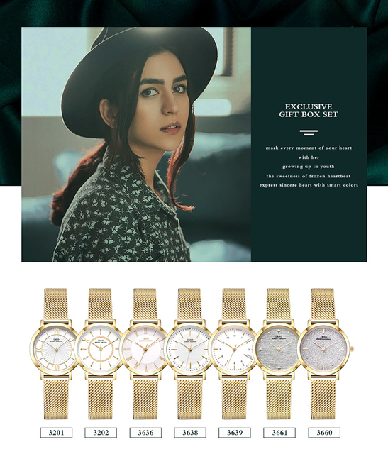 Zestaw zegarków damskich IBSO w pudełku prezentowym, zielony, kwarcowe, retro design, luksusowe, dostosowane, United Jewelry - Wianko - 3