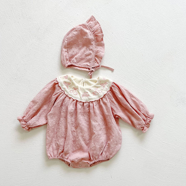 Engepapa haftowany kwiat romper dla noworodka dziewczynki w stylu księżniczki z kapeluszem - Wianko - 9