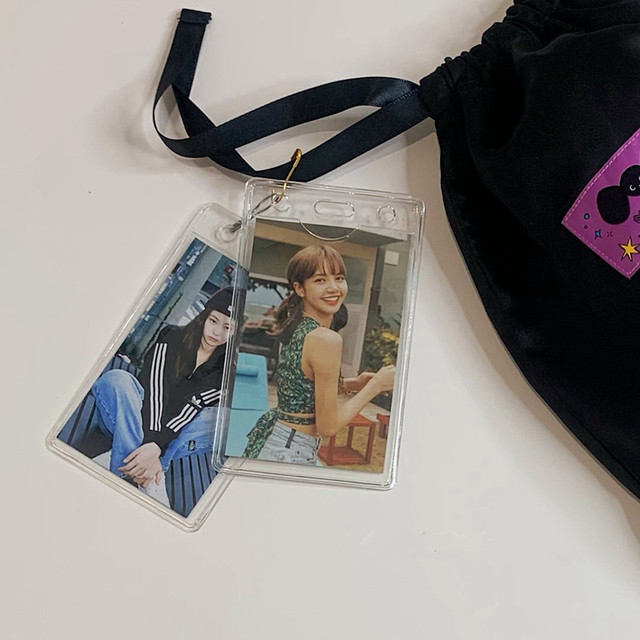 Etui ochronne przezroczyste na 10 sztuk/partię kart PVC Kpop Photocards z motywem koreańskich dziewczyn i brelokiem Pandent - Wianko - 12