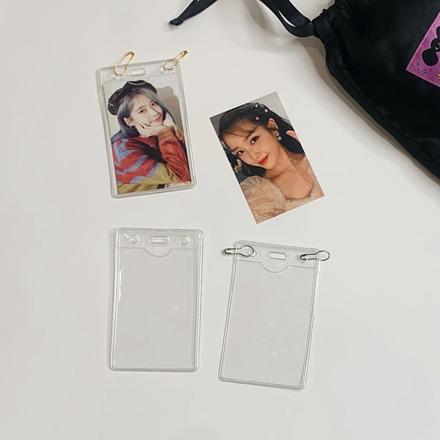 Etui ochronne przezroczyste na 10 sztuk/partię kart PVC Kpop Photocards z motywem koreańskich dziewczyn i brelokiem Pandent - Wianko - 16