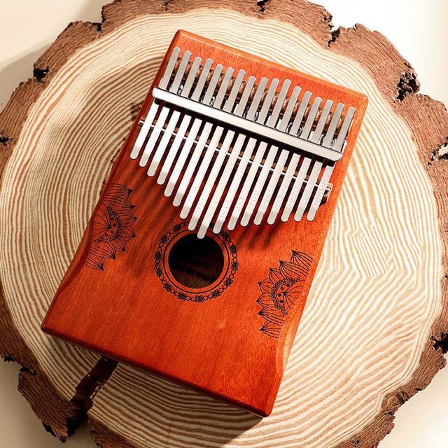Pianino Jelca mahoń Kalimba - 17 klawiszy, instrument muzyczny przenośny dla kciuka, drewniane Calimba - Wianko - 4