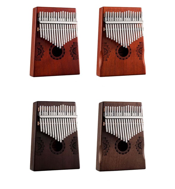 Pianino Jelca mahoń Kalimba - 17 klawiszy, instrument muzyczny przenośny dla kciuka, drewniane Calimba - Wianko - 11