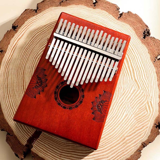 Pianino Jelca mahoń Kalimba - 17 klawiszy, instrument muzyczny przenośny dla kciuka, drewniane Calimba - Wianko - 7