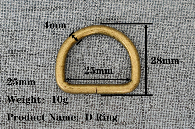 Brązowy D pierścień do szycia plecaków i obroży dla zwierząt - 15mm, 20mm, 25mm (partia 1 sztuk) - Wianko - 3