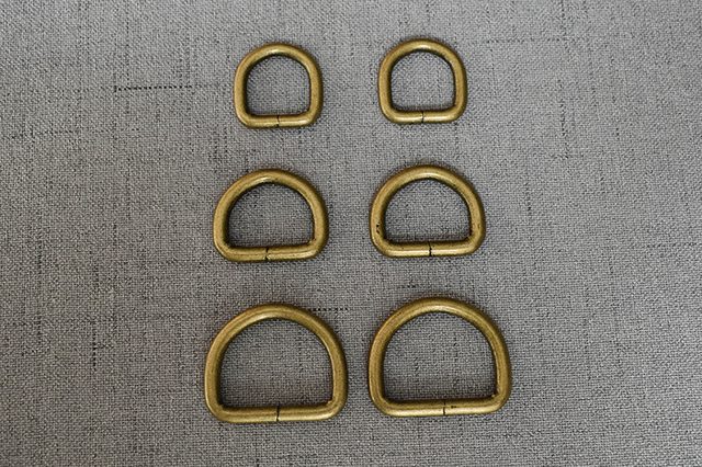 Brązowy D pierścień do szycia plecaków i obroży dla zwierząt - 15mm, 20mm, 25mm (partia 1 sztuk) - Wianko - 7