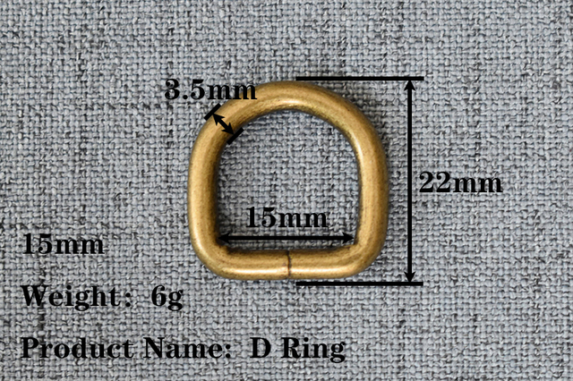 Brązowy D pierścień do szycia plecaków i obroży dla zwierząt - 15mm, 20mm, 25mm (partia 1 sztuk) - Wianko - 1