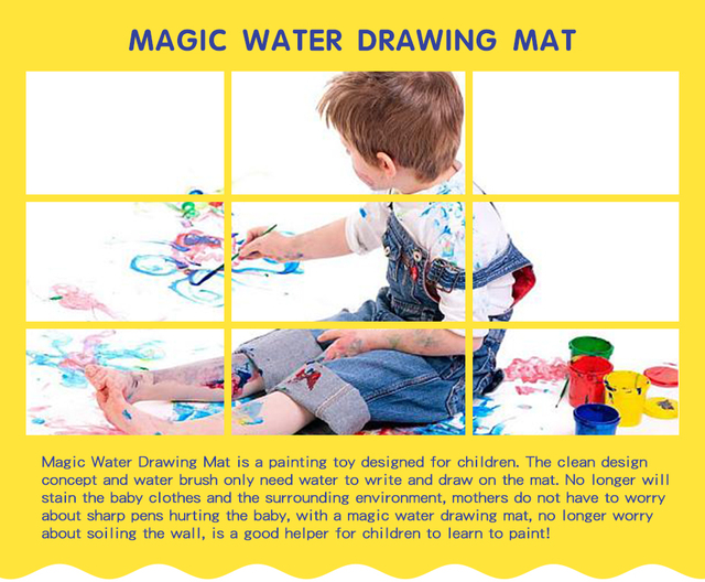 Dinozaur Magiczna Woda Rysunek Kolorowanka z 4 Magicznymi Długopisami - Edukacyjna Mata Do Malowania dla Dzieci - Wianko - 4