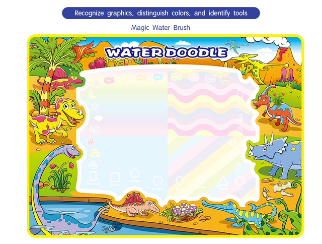 Dinozaur Magiczna Woda Rysunek Kolorowanka z 4 Magicznymi Długopisami - Edukacyjna Mata Do Malowania dla Dzieci - Wianko - 8