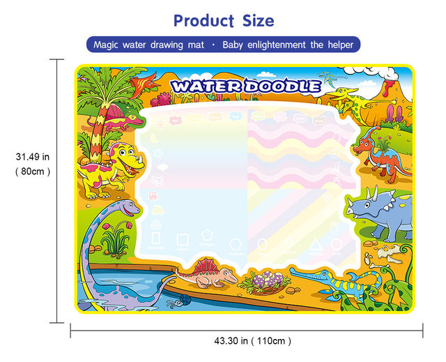 Dinozaur Magiczna Woda Rysunek Kolorowanka z 4 Magicznymi Długopisami - Edukacyjna Mata Do Malowania dla Dzieci - Wianko - 12