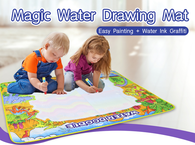 Dinozaur Magiczna Woda Rysunek Kolorowanka z 4 Magicznymi Długopisami - Edukacyjna Mata Do Malowania dla Dzieci - Wianko - 1
