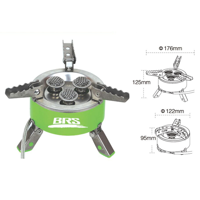 Zewnętrzna kuchenka gazowa BRS - palnik do gotowania na kempingu, przenośna, składana, 3 palniki, źródła ognia BRS-73 - Wianko - 4