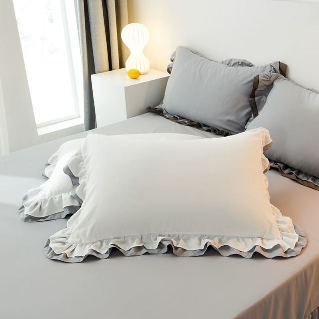 Solidna biała poszewka na poduszkę bawełnianą księżniczka europejska 48x74cm - Wianko - 1