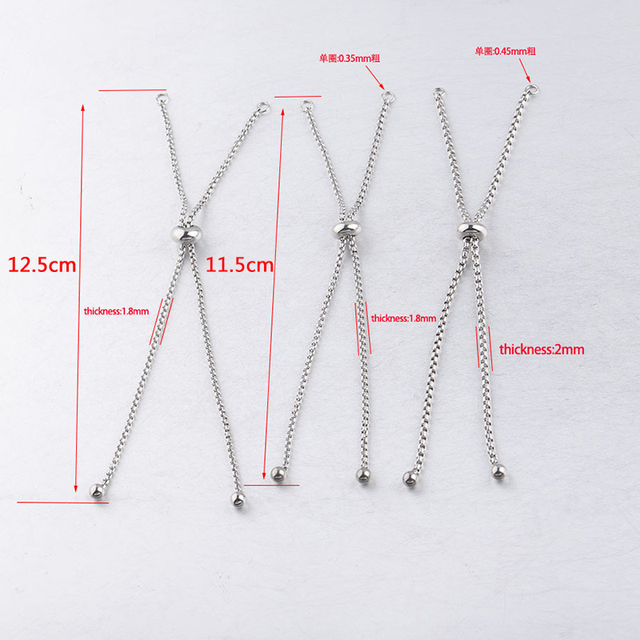 Bransoletki Bolo z dwoma łańcuchami ze stali nierdzewnej, długość 11.5cm, z korkiem i koralikami, do tworzenia biżuterii DIY - Wianko - 10