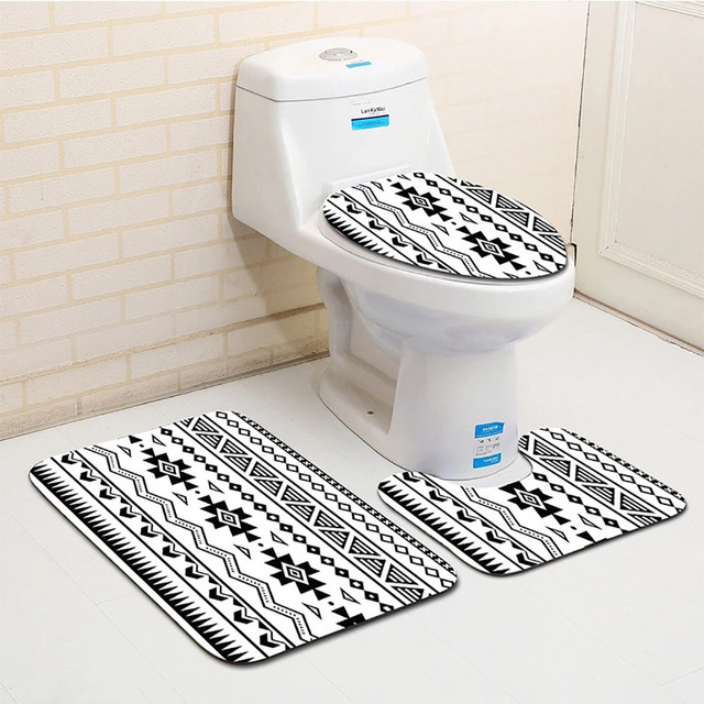 Zestaw 3 antypoślizgowych dywaników łazienkowych: toaletowy, prysznicowy, maty podłogowe łazienkowe z wanną - Wianko - 14