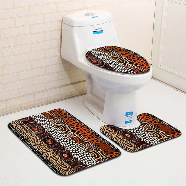 Zestaw 3 antypoślizgowych dywaników łazienkowych: toaletowy, prysznicowy, maty podłogowe łazienkowe z wanną - Wianko - 22
