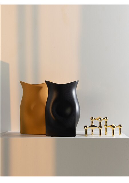 Ceramiczny matowy prostokątny wazon do suszenia i komponowania kwiatów w salonie czy na stole - Wianko - 9