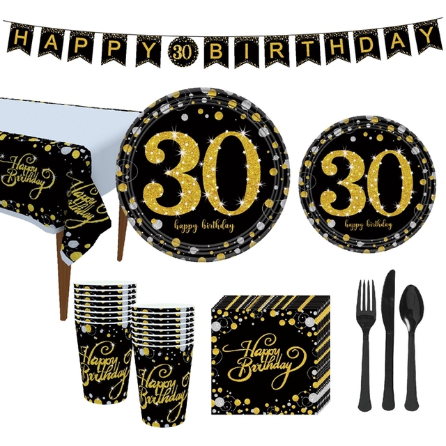 Dekoracje na przyjęcia urodzinowe dorosłych - Taoup 21, 30, 40, 50, 60 - zastawa stołowa - Wianko - 5
