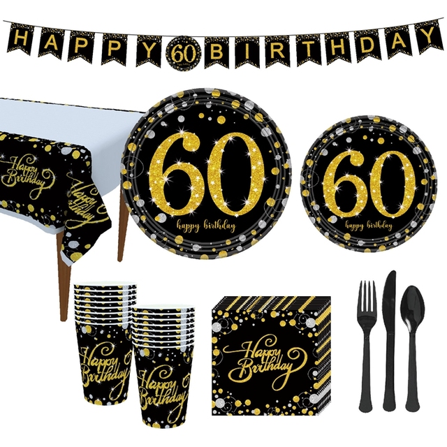 Dekoracje na przyjęcia urodzinowe dorosłych - Taoup 21, 30, 40, 50, 60 - zastawa stołowa - Wianko - 8