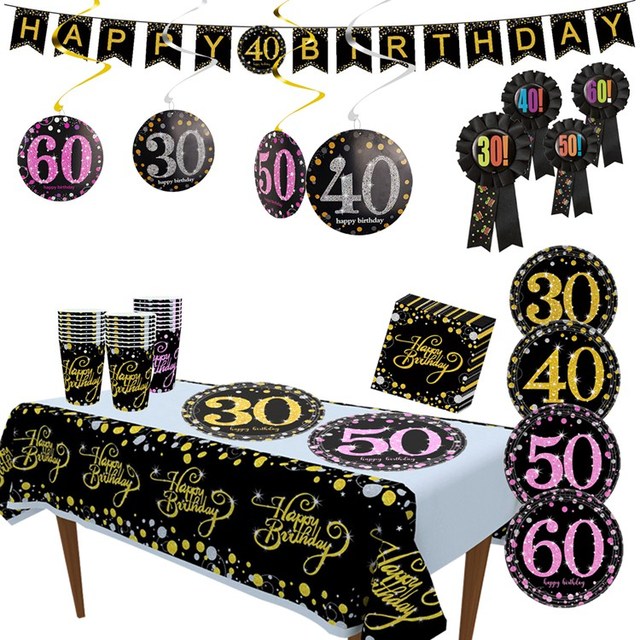 Dekoracje na przyjęcia urodzinowe dorosłych - Taoup 21, 30, 40, 50, 60 - zastawa stołowa - Wianko - 1