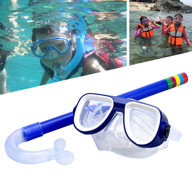 Dzieci Snorkeling okulary pływackie wysokiej klasy maski z PVC (gogle pływackie chroniące przed promieniowaniem UV dla dzieci) + rurka do oddychania - Wianko - 3
