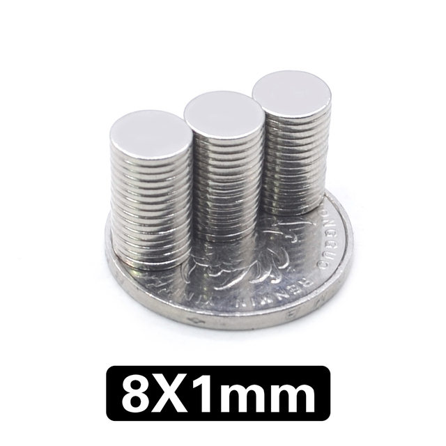 50/100/200/500 sztuk 8x1 magnes neodymowy 8mm x 1mm N35 NdFeB okrągłe - Wianko - 4