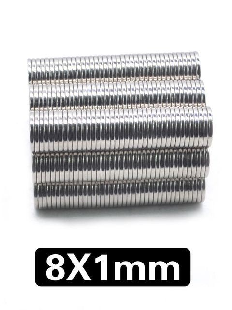 50/100/200/500 sztuk 8x1 magnes neodymowy 8mm x 1mm N35 NdFeB okrągłe - Wianko - 1