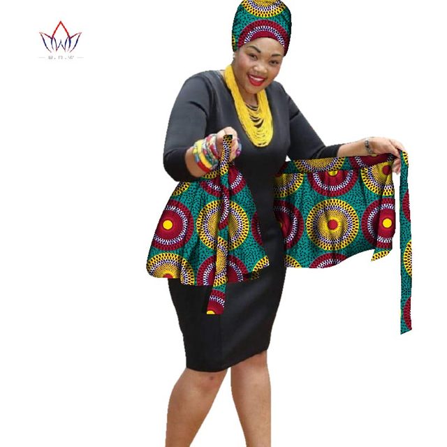 Spódnica Midi Wrap kobiety afrykański wzór, wysoka talia - Wianko - 7