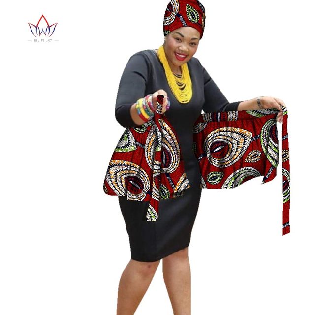 Spódnica Midi Wrap kobiety afrykański wzór, wysoka talia - Wianko - 12