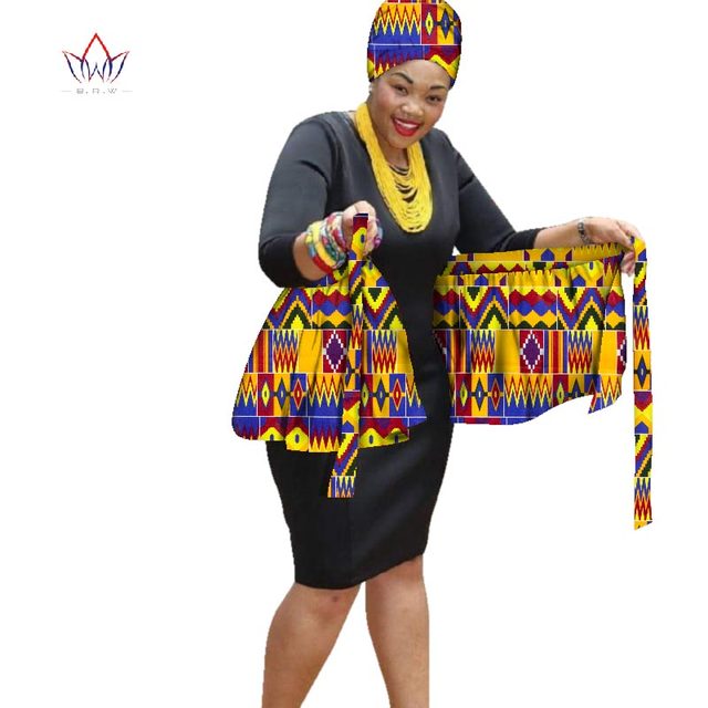 Spódnica Midi Wrap kobiety afrykański wzór, wysoka talia - Wianko - 4