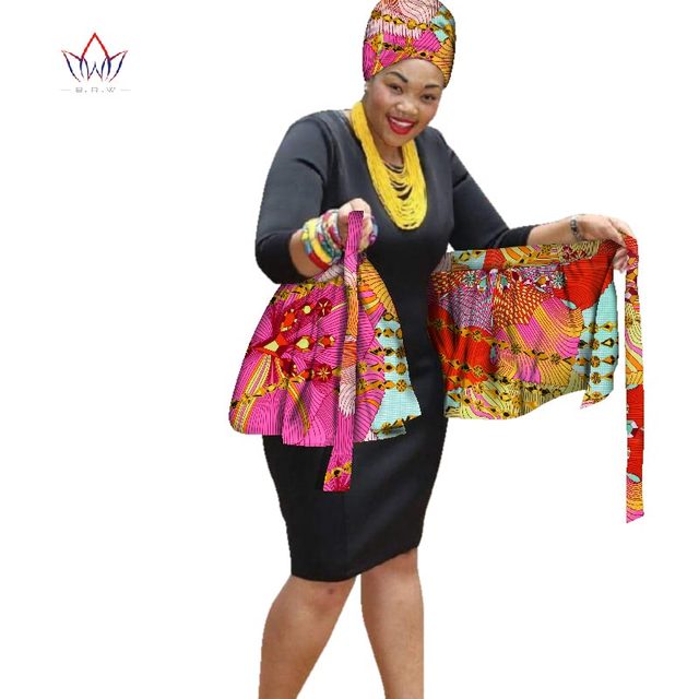 Spódnica Midi Wrap kobiety afrykański wzór, wysoka talia - Wianko - 8