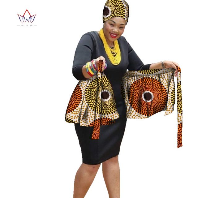 Spódnica Midi Wrap kobiety afrykański wzór, wysoka talia - Wianko - 15