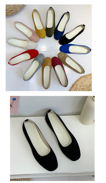 Wygodne damskie buty flats o dużym rozmiarze w pastelowych kolorach - wiosenno-jesienny model dla kobiet z kwadratowym noskiem, idealny na co dzień. Dostępne w rozmiarach 35-43 - Wianko - 9