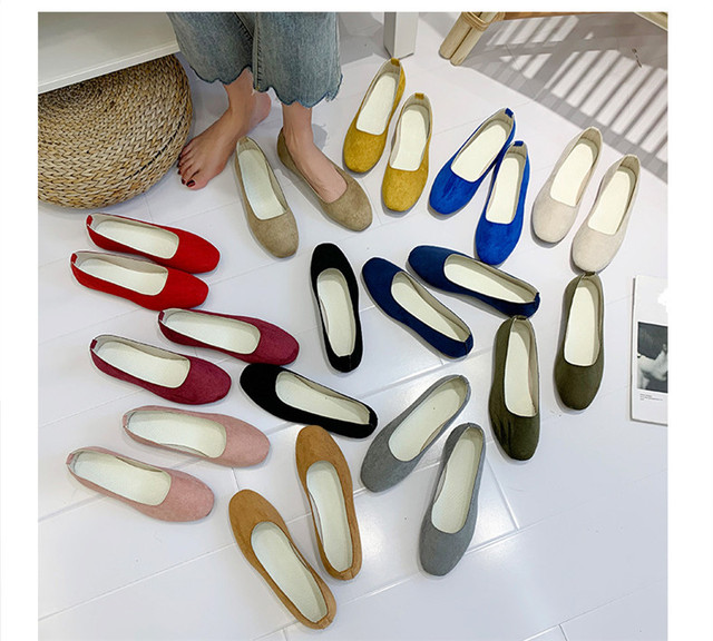 Wygodne damskie buty flats o dużym rozmiarze w pastelowych kolorach - wiosenno-jesienny model dla kobiet z kwadratowym noskiem, idealny na co dzień. Dostępne w rozmiarach 35-43 - Wianko - 2