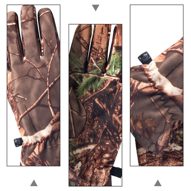Rękawice myśliwskie w moro pełne rękawiczki Outdoor polowanie kamuflaż - Wianko - 5