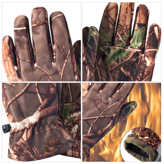 Rękawice myśliwskie w moro pełne rękawiczki Outdoor polowanie kamuflaż - Wianko - 6