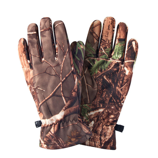 Rękawice myśliwskie w moro pełne rękawiczki Outdoor polowanie kamuflaż - Wianko - 1